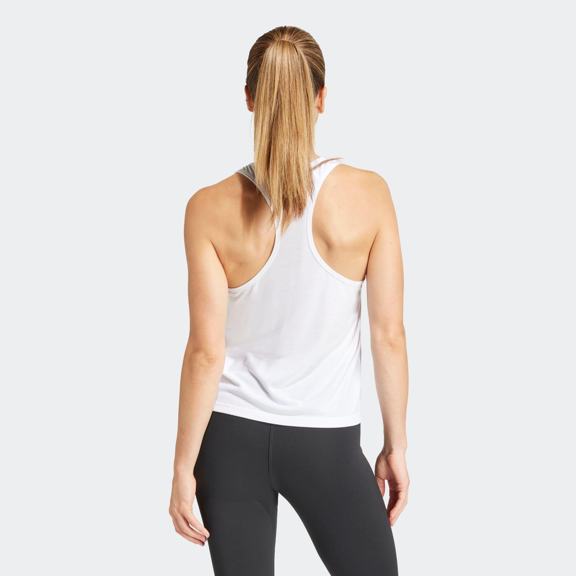 Canotta bianca ADIDAS donna palestra regular fit traspirante 3/6