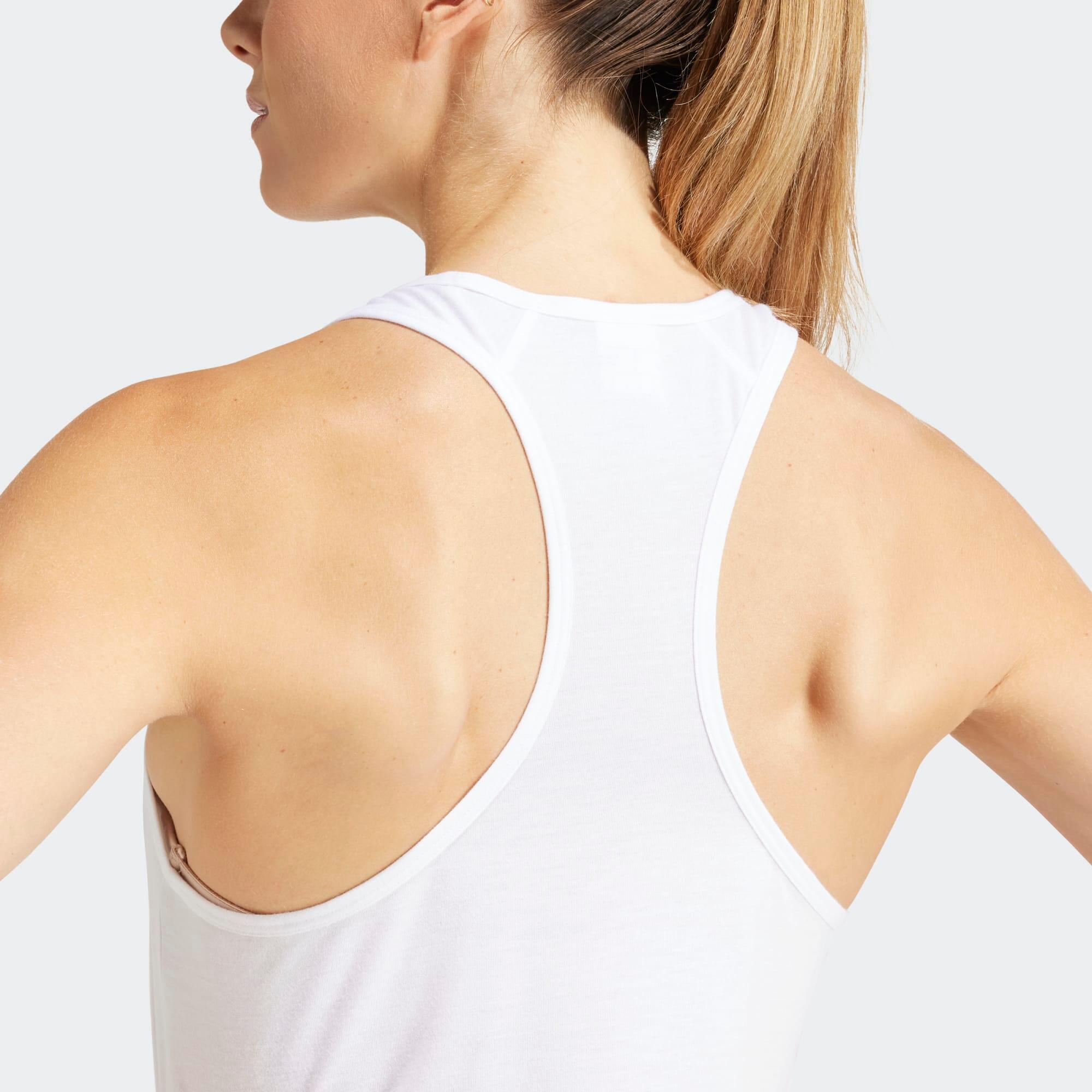 Canotta bianca ADIDAS donna palestra regular fit traspirante 5/6