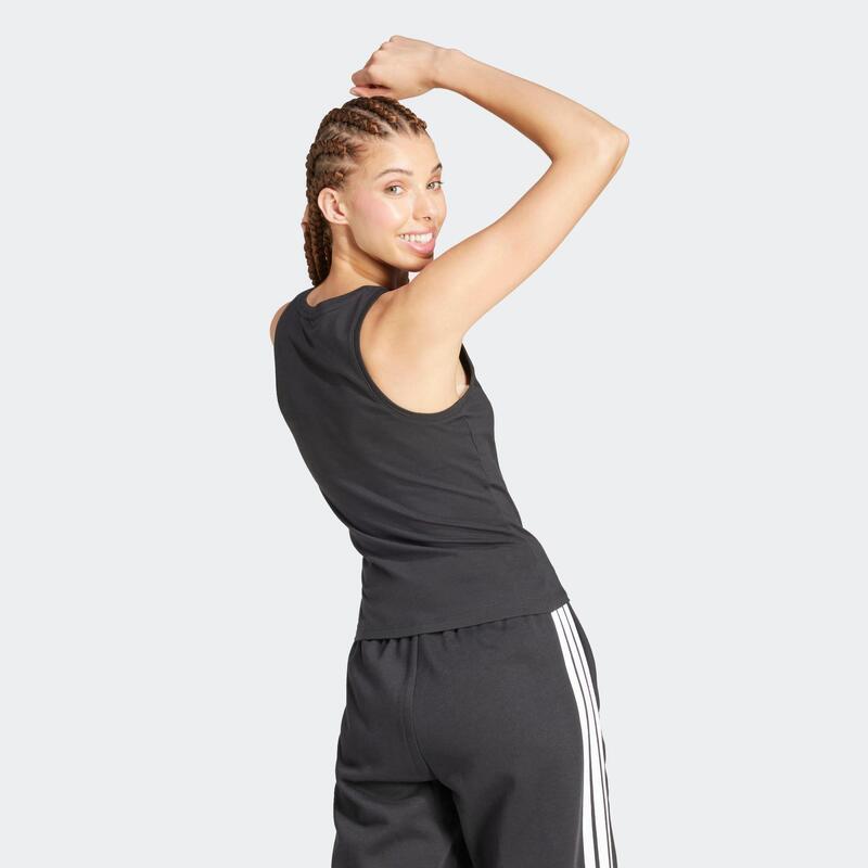 Top de Alças de Fitness em Algodão Mulher Adidas Preto