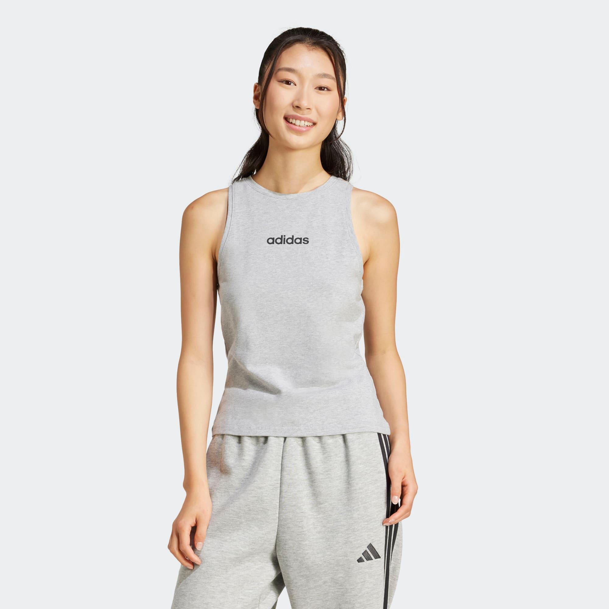Camiseta Mujer Gris Algodón Sin Mangas 1/5
