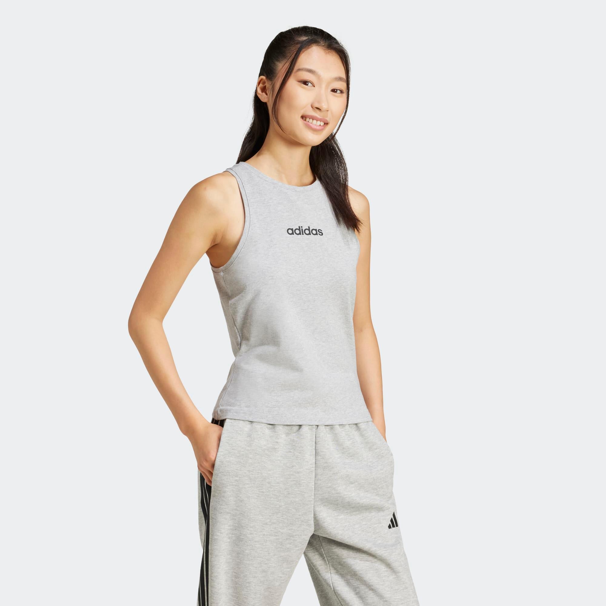 Camiseta Mujer Gris Algodón Sin Mangas 2/5