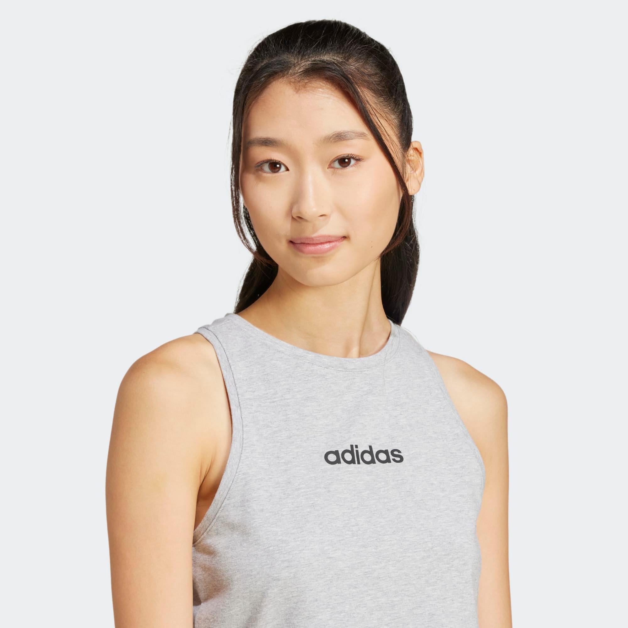 Camiseta Mujer Gris Algodón Sin Mangas 4/5