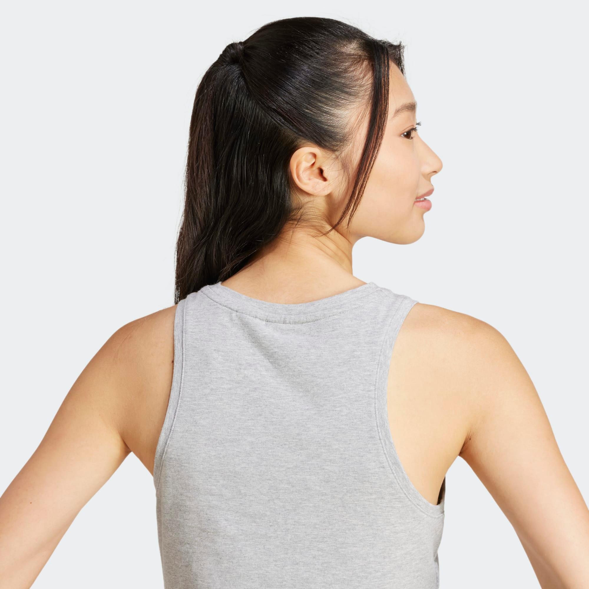 Camiseta Mujer Gris Algodón Sin Mangas 5/5