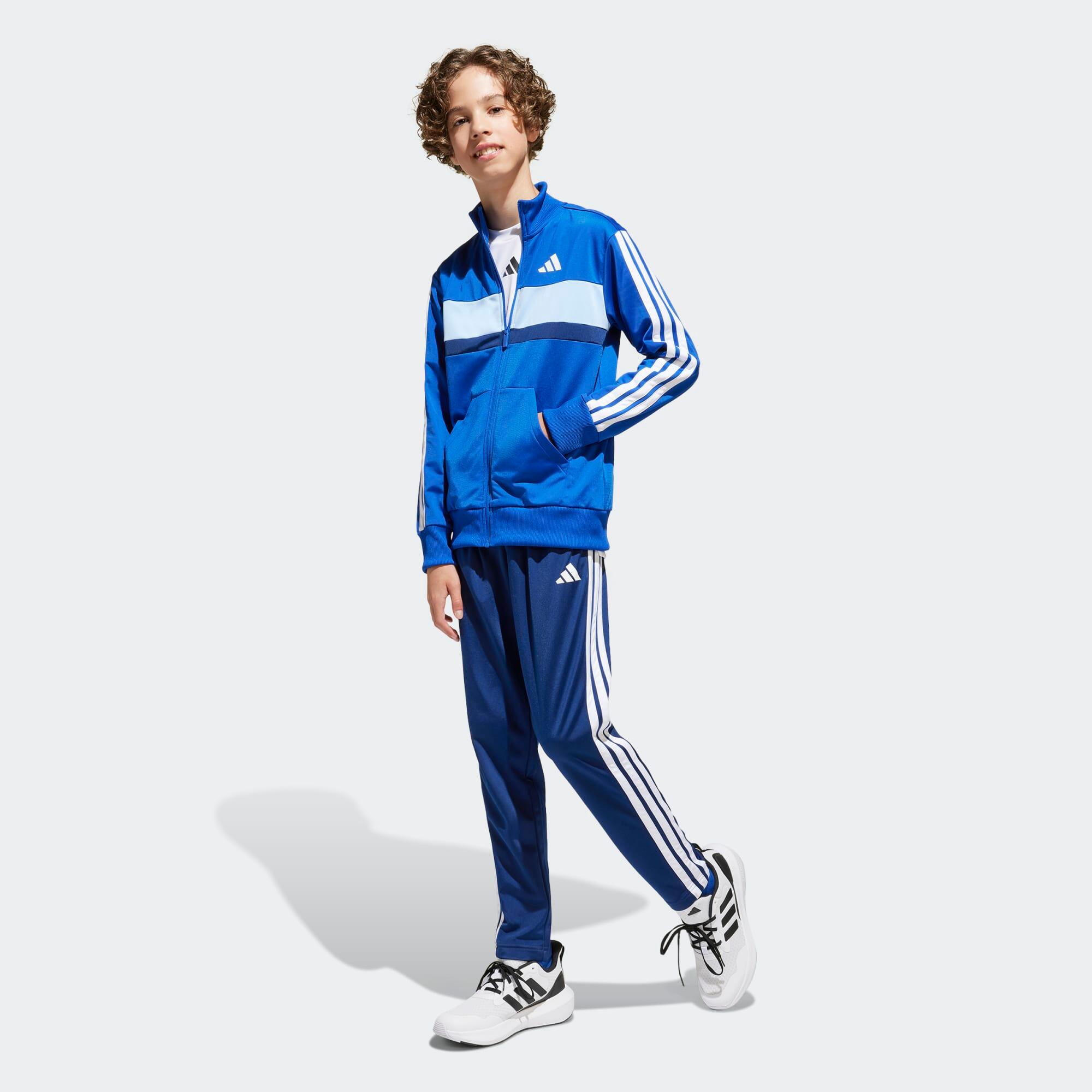Tuta ADIDAS bambino ginnastica TIBERIO poliestere azzurro-bianco 3/7