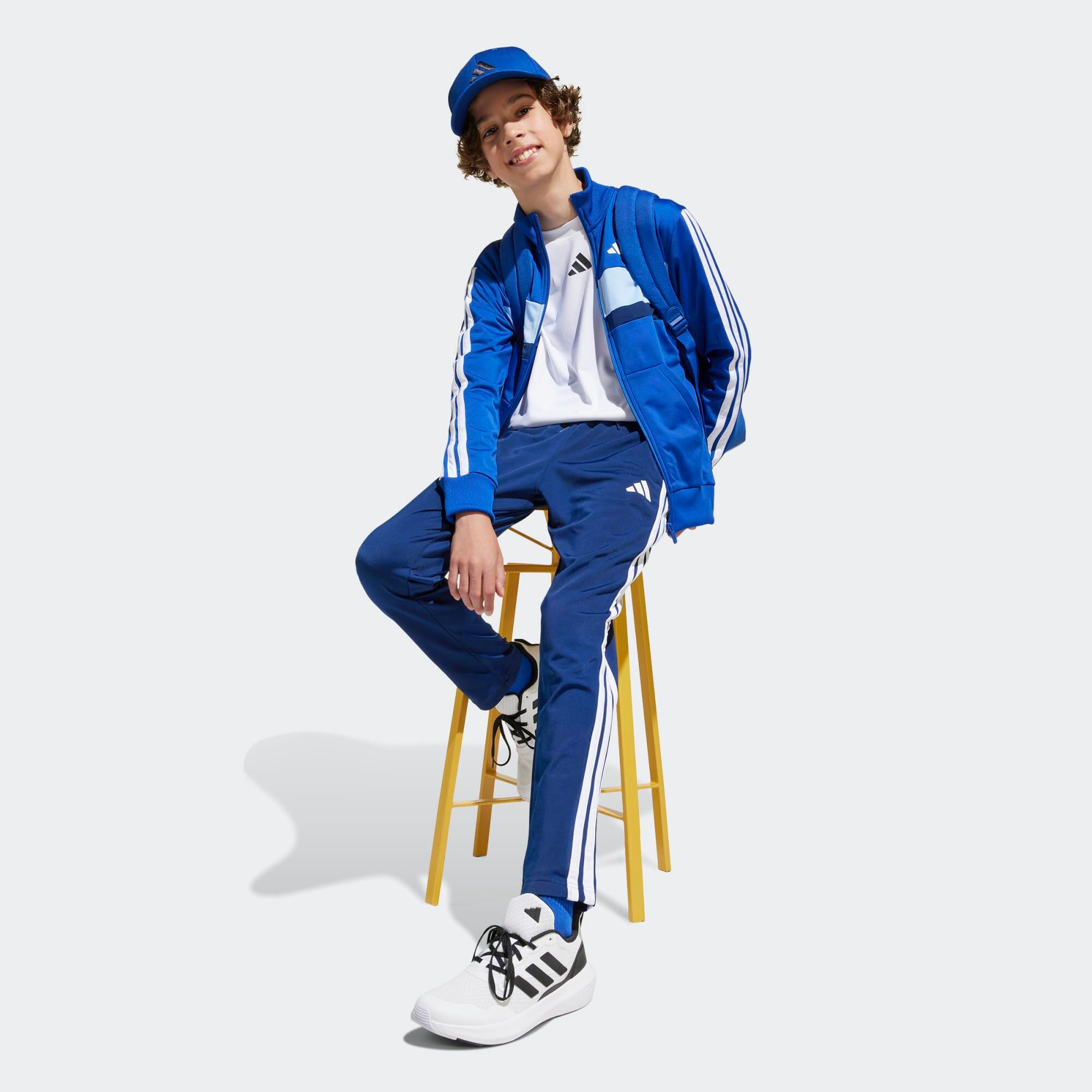 Tuta ADIDAS bambino ginnastica TIBERIO poliestere azzurro-bianco 5/7