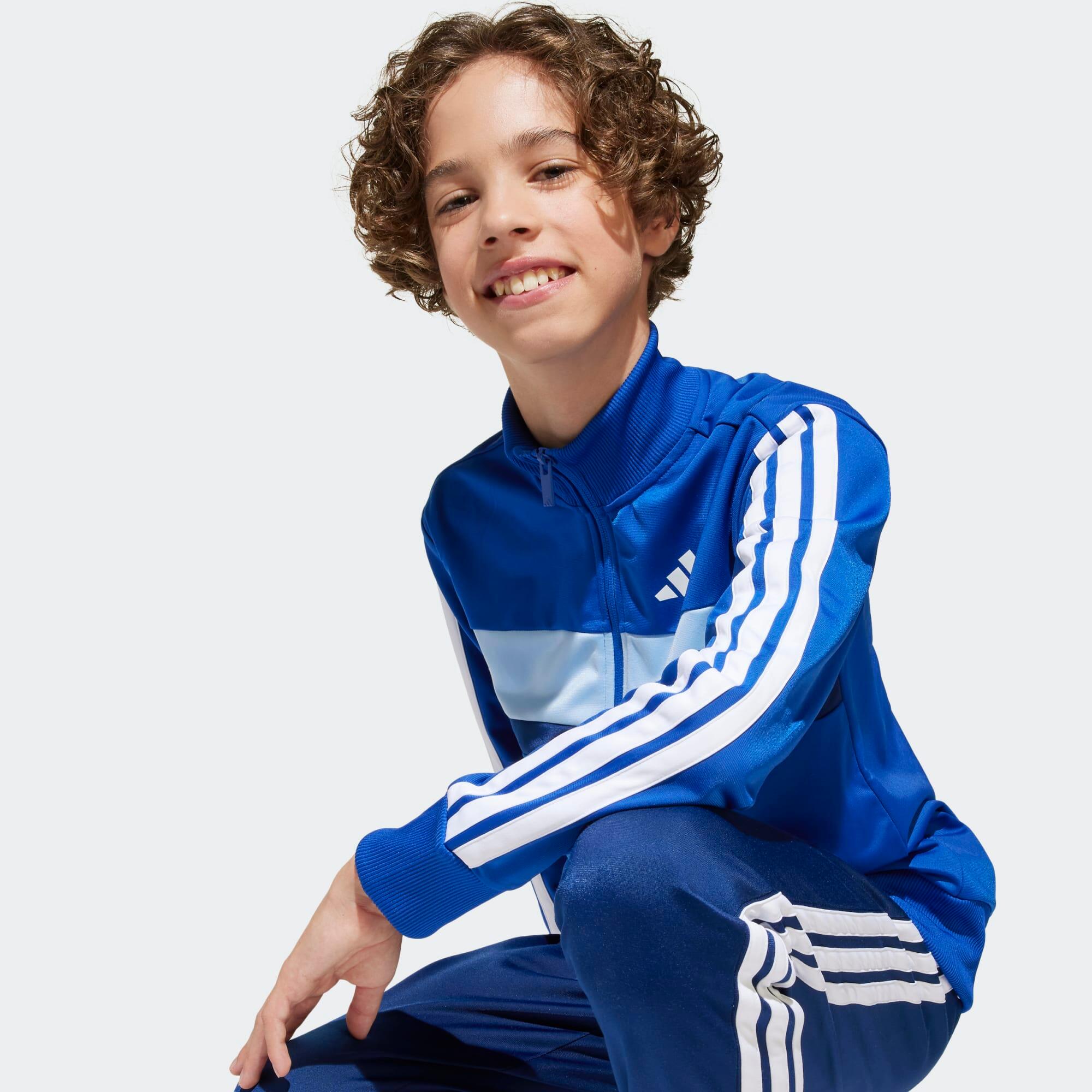 Tuta ADIDAS bambino ginnastica TIBERIO poliestere azzurro-bianco 6/7