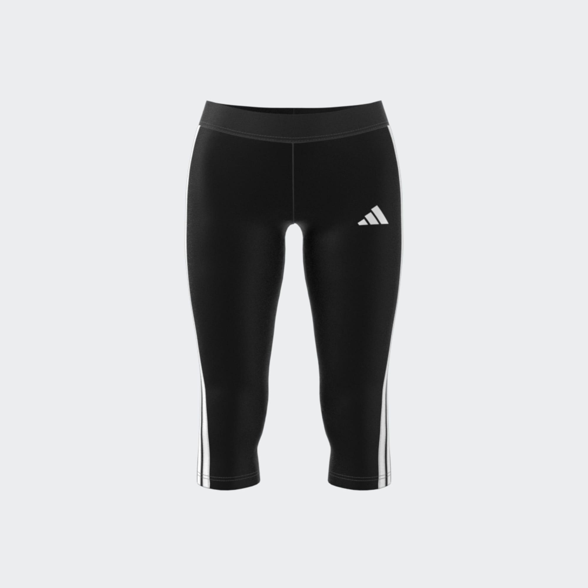 ADIDAS Leggings donna palestra modellanti opachi cotone neri