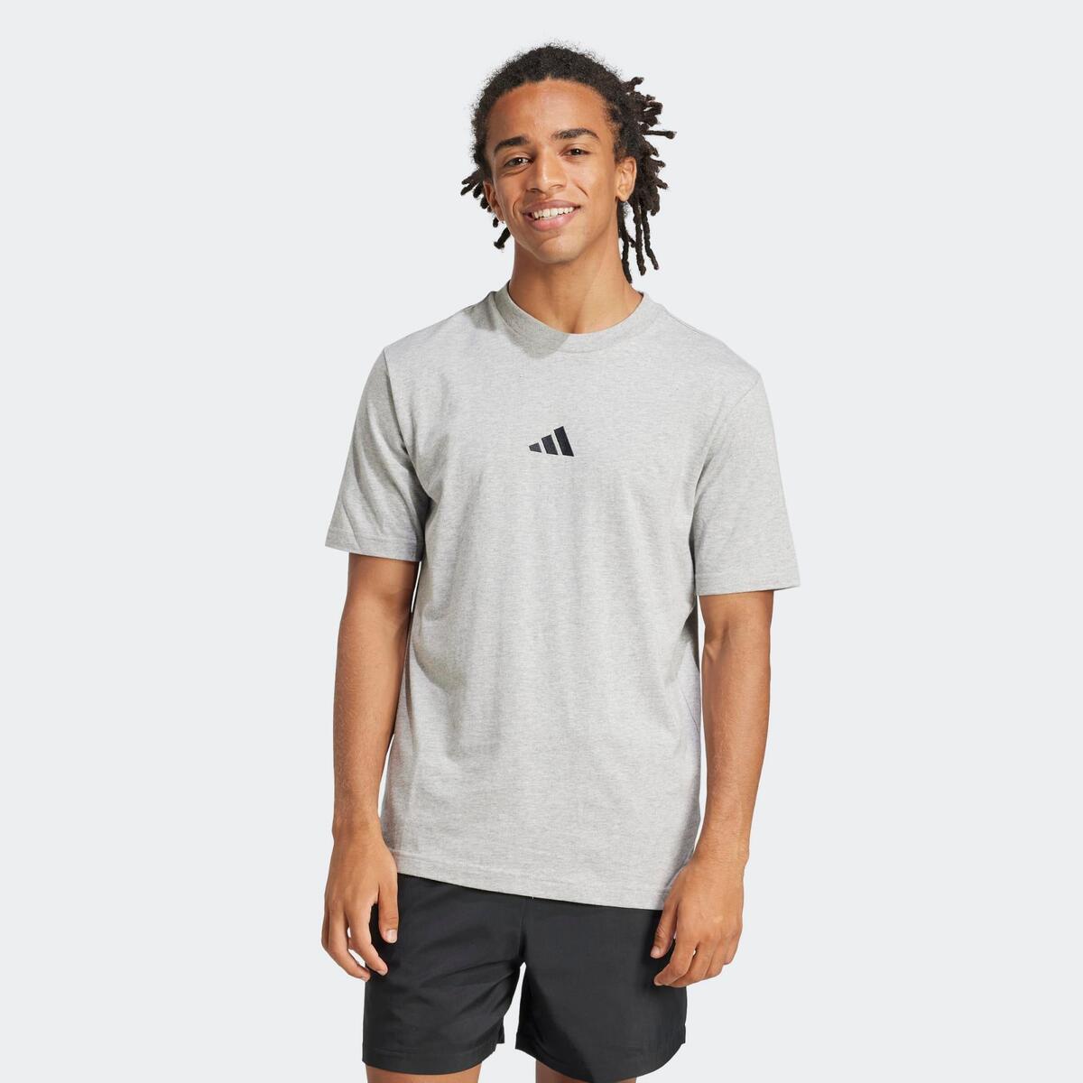 T-shirt de fitness en coton pour homme, gris