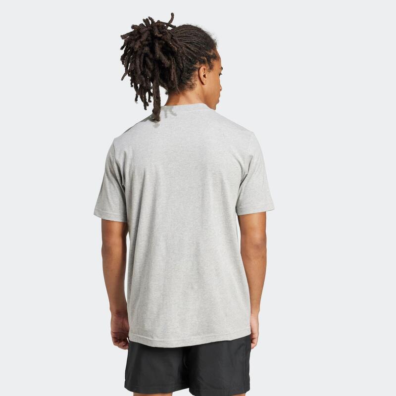 T-shirt de fitness en coton pour homme, gris
