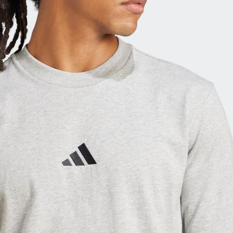 T-shirt de fitness en coton pour homme, gris