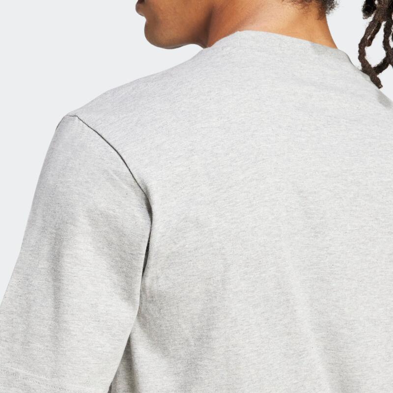 T-shirt de fitness en coton pour homme, gris