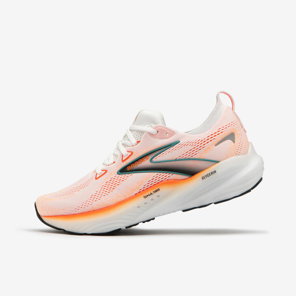 Vyriški bėgimo bateliai „Brooks Glycerin 22“, balti, oranžiniai