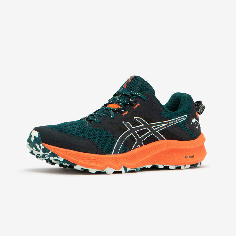 Chaussures de Trail Running Homme, Asics Trabuco Terra 2 Noir Vert Orange
