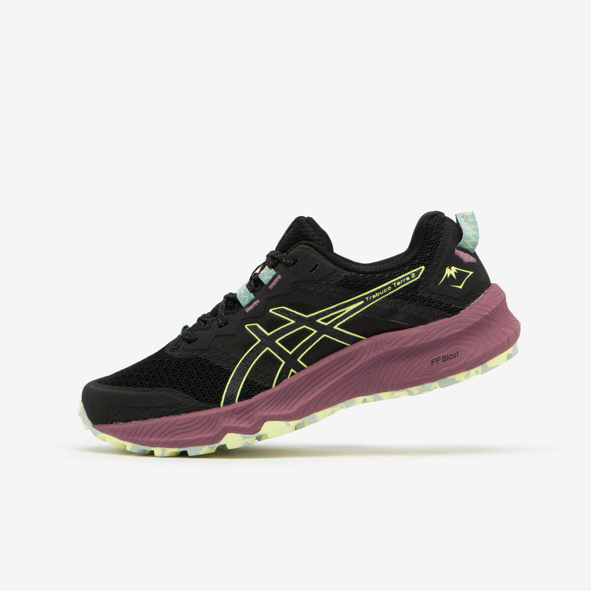 Chaussures de Trail Running Femme, Asics Trabuco Terra 2 Noir Mauve