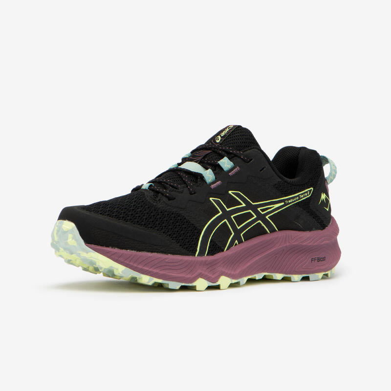 Chaussures de Trail Running Femme, Asics Trabuco Terra 2 Noir Mauve