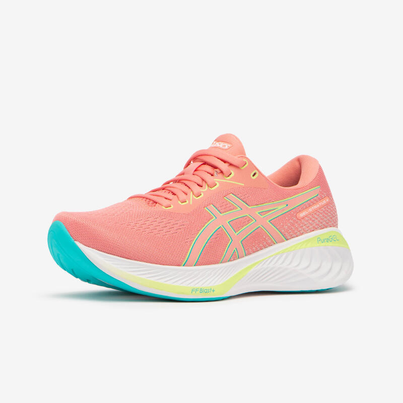 CHAUSSURES DE RUNNING FEMME ASICS GEL STRATUS KNIT 4 - GOYAVE/CITRON VERT 