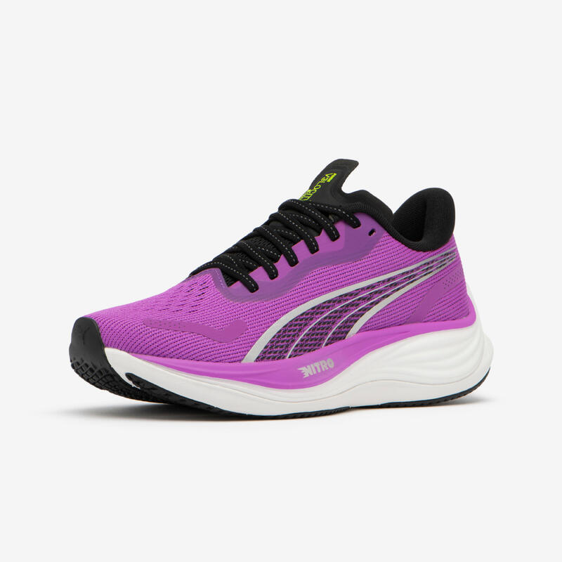 Chaussures de Running Femme, Puma Velocity Nitro 3 Violette Rose