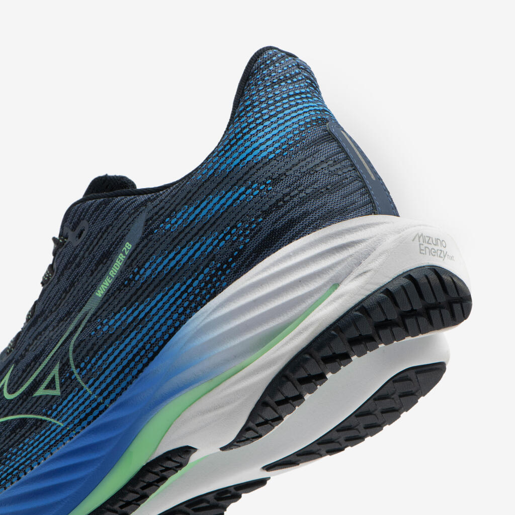 Moški cestni in trail tekaški copati, Mizuno Wave Rider 28 - modra
