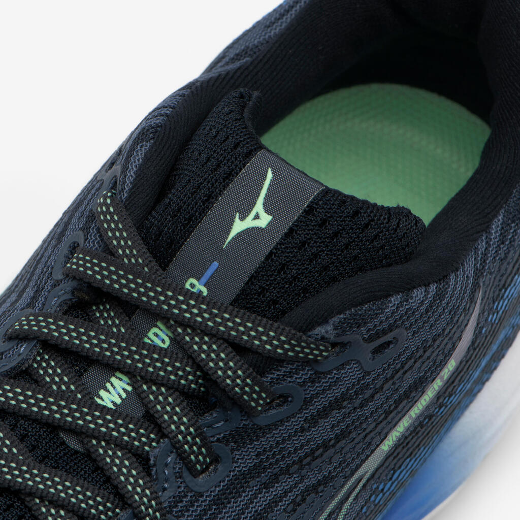 Moški cestni in trail tekaški copati, Mizuno Wave Rider 28 - modra