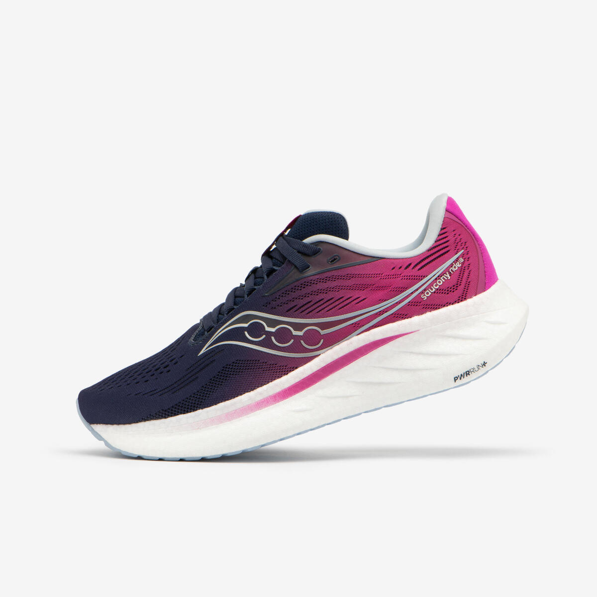 Chaussures de Running route Femme, Saucony Ride 18 Violet Noir