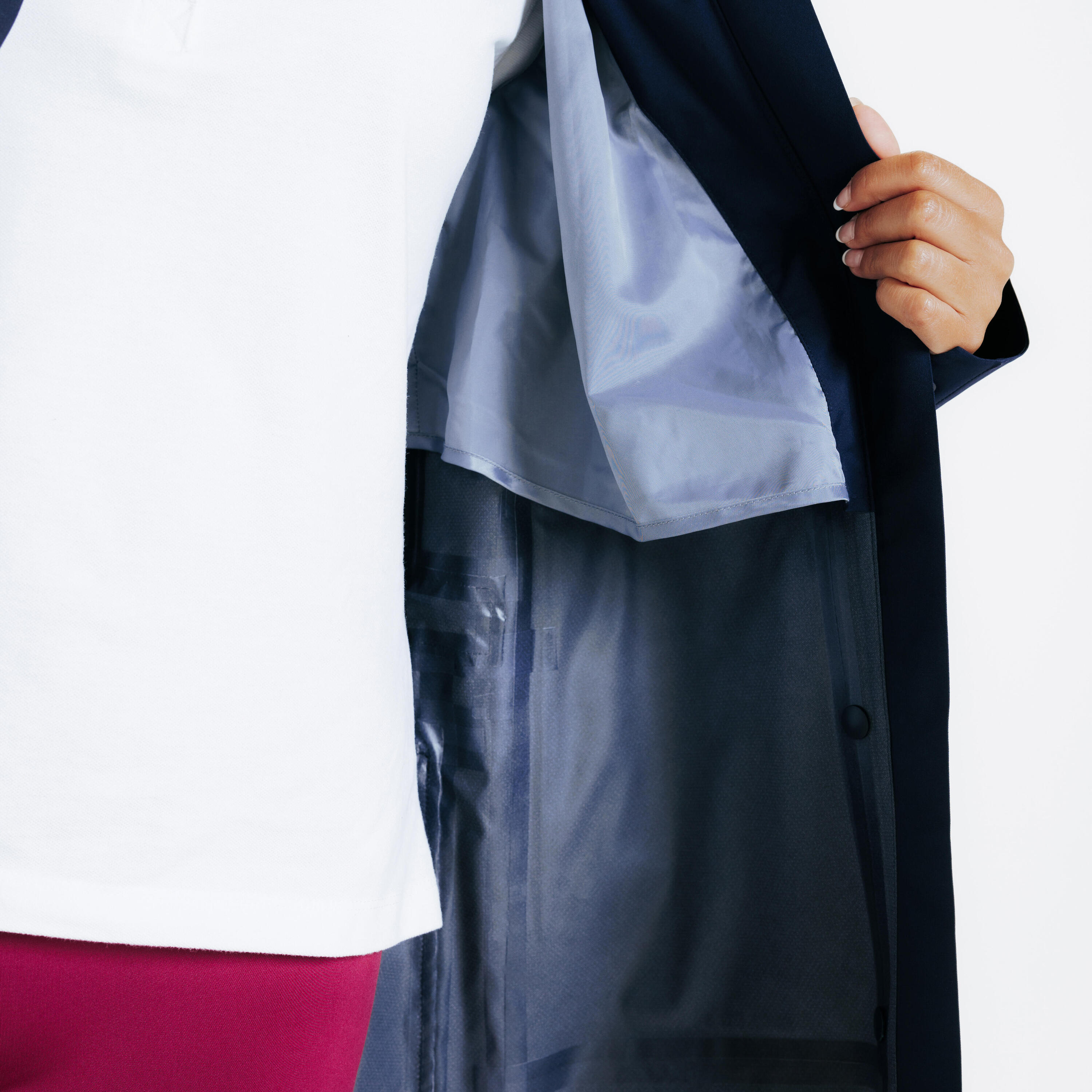 Chaqueta Equitación Azul Marino Larga Impermeable 4/6