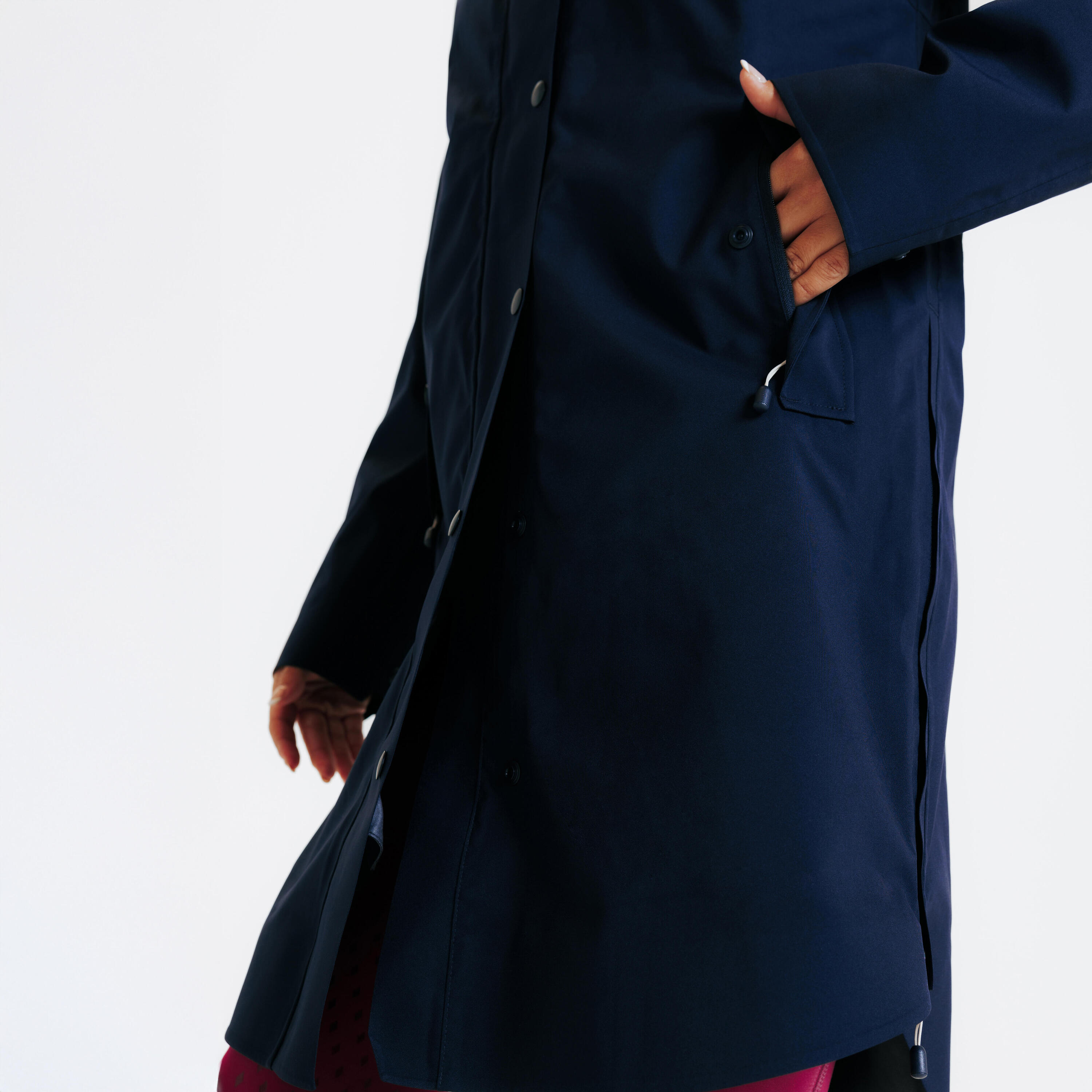 Chaqueta Equitación Azul Marino Larga Impermeable 6/6