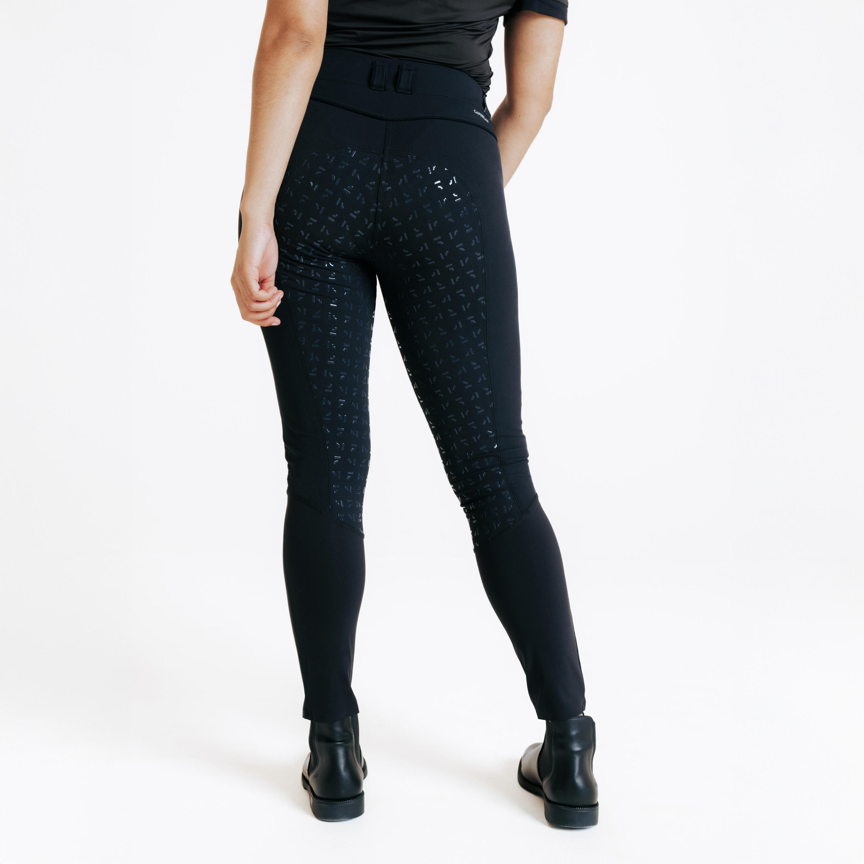 Women's Horse Riding Full Grip Jodhpurs 900 - Black 3/7