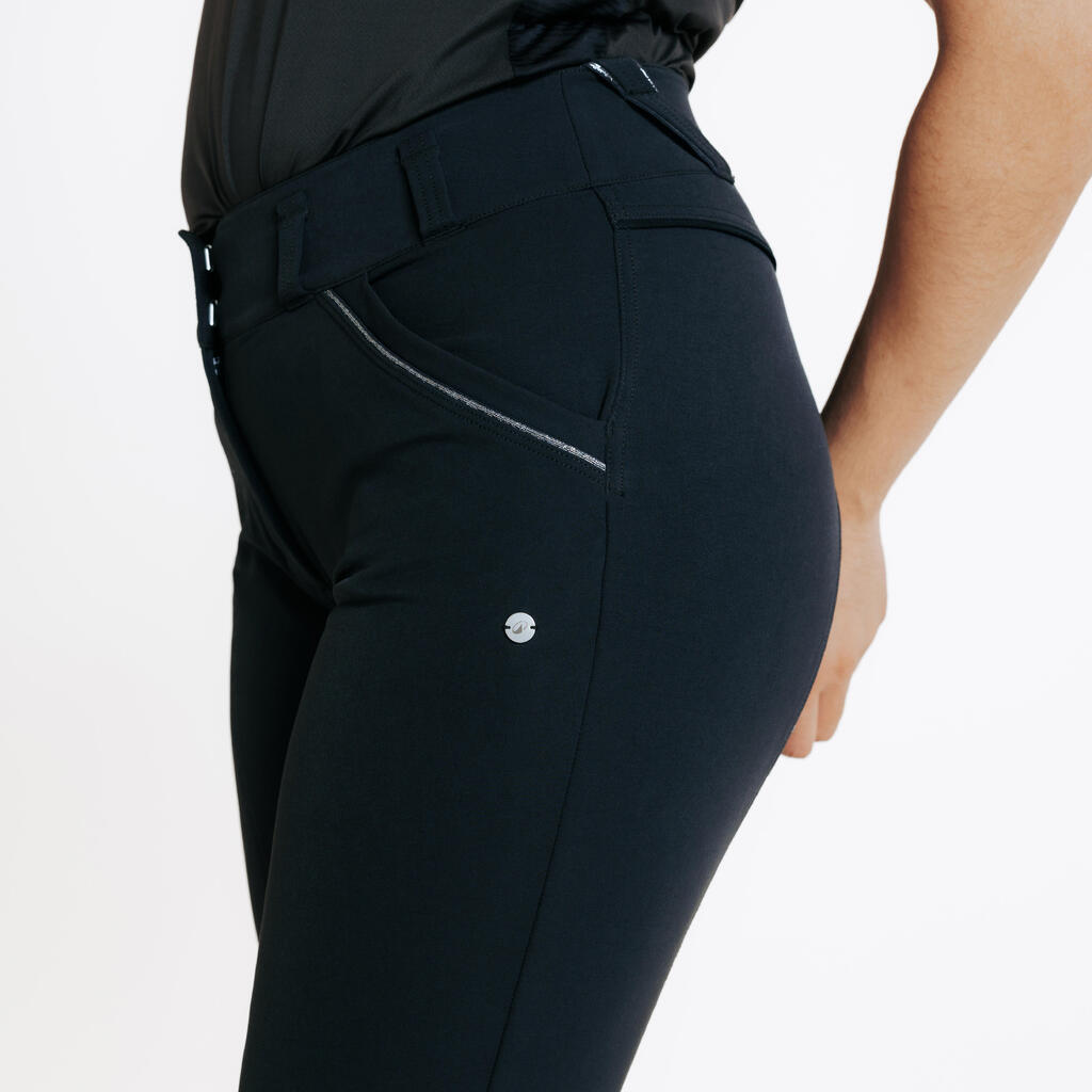 Dámske jazdecké nohavice 900 Fullgrip tmavomodré