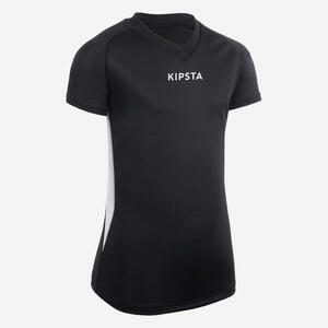 Camiseta Voleibol Niña Allsix V100 negra