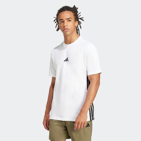 T-shirt bianca ADIDAS uomo palestra regular fit cotone