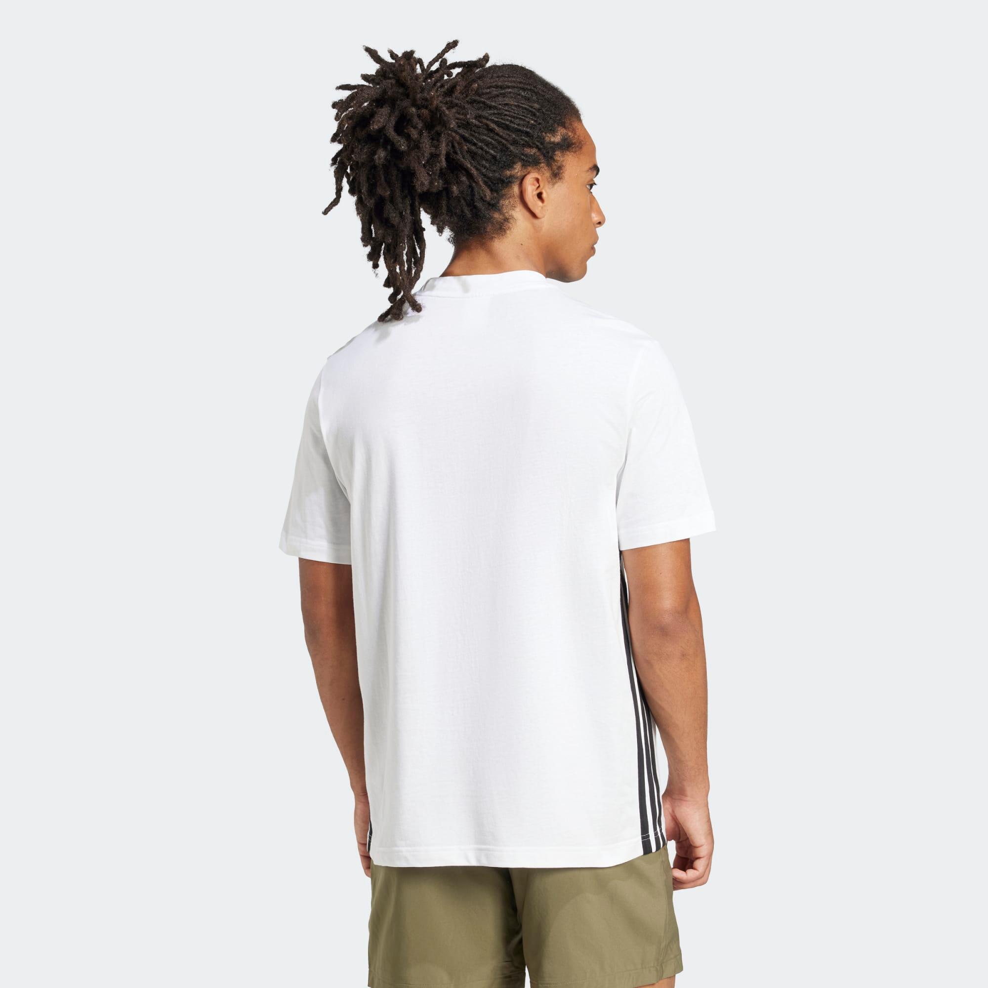 T-shirt de Fitness em Algodão Homem Adidas Branco 3/5