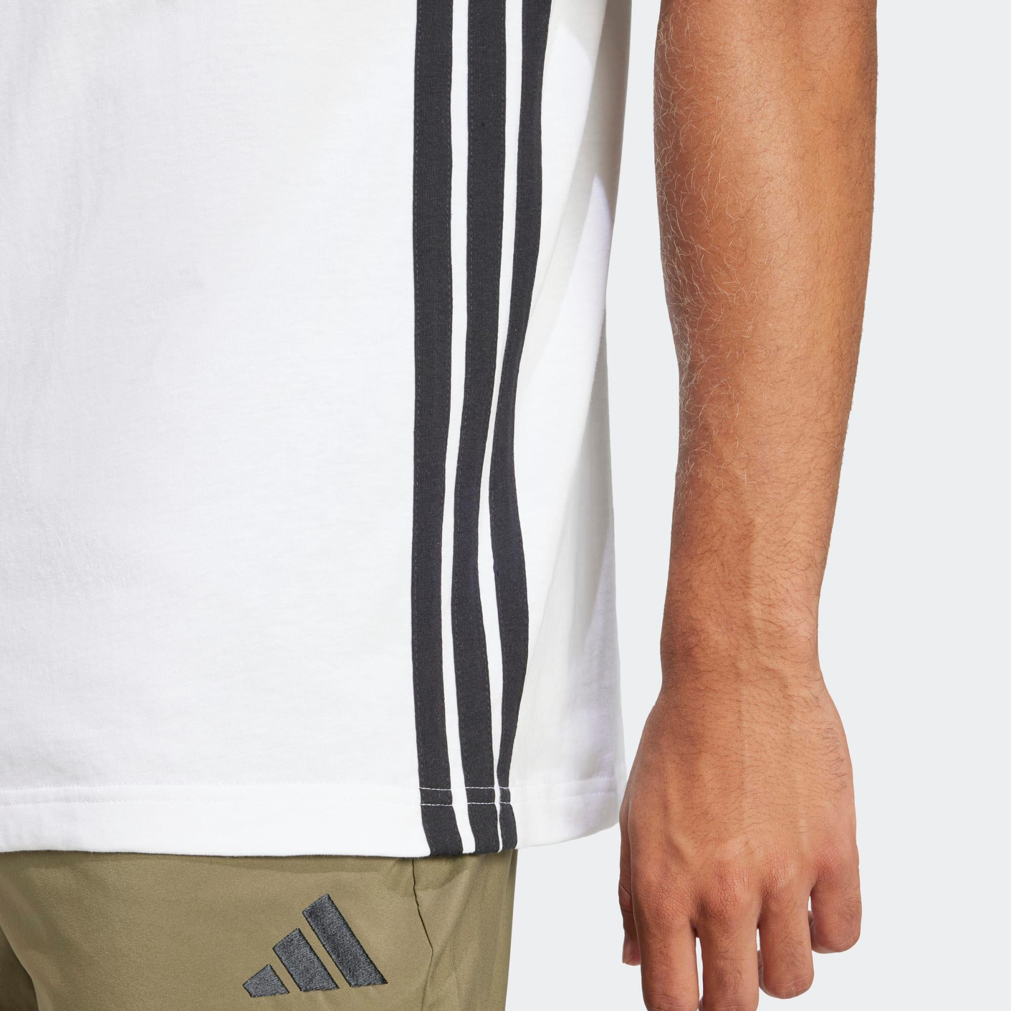 T-shirt de Fitness em Algodão Homem Adidas Branco 5/5