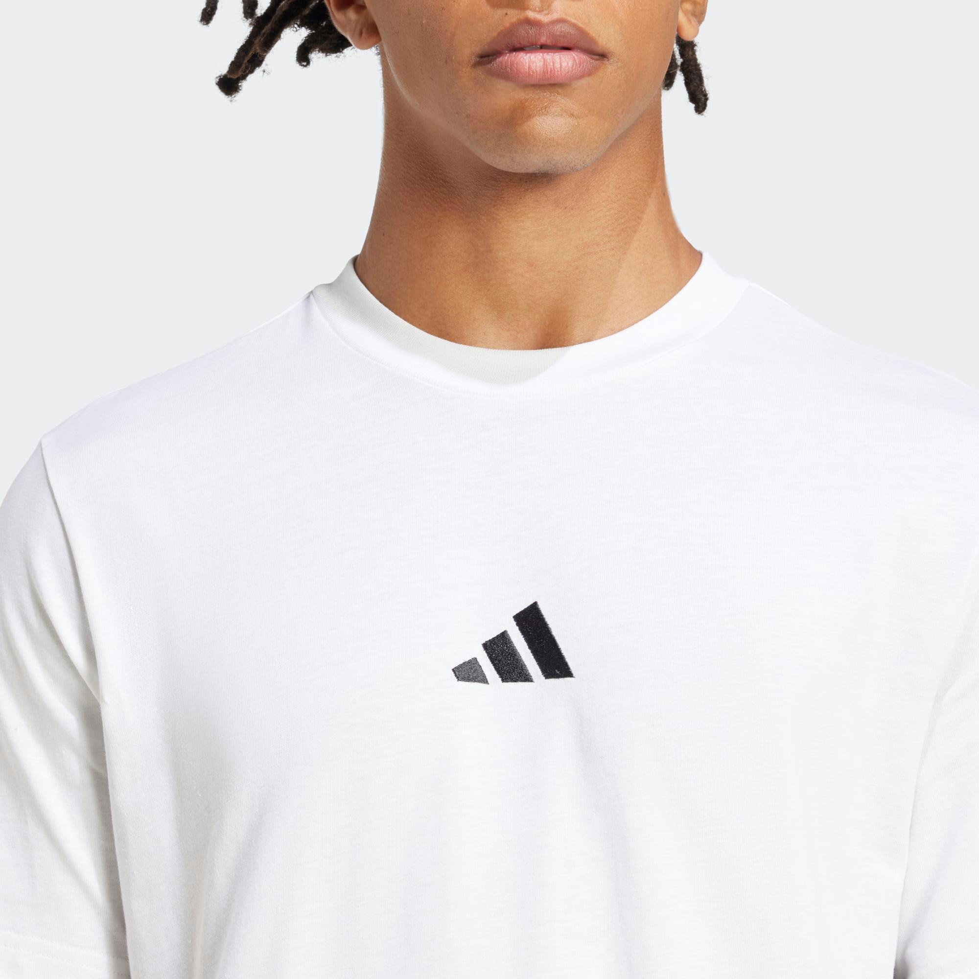 T-shirt de Fitness em Algodão Homem Adidas Branco 4/5