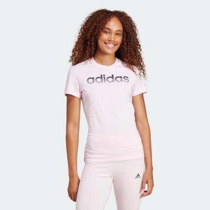 T-shirt imprimé en coton femme, rose