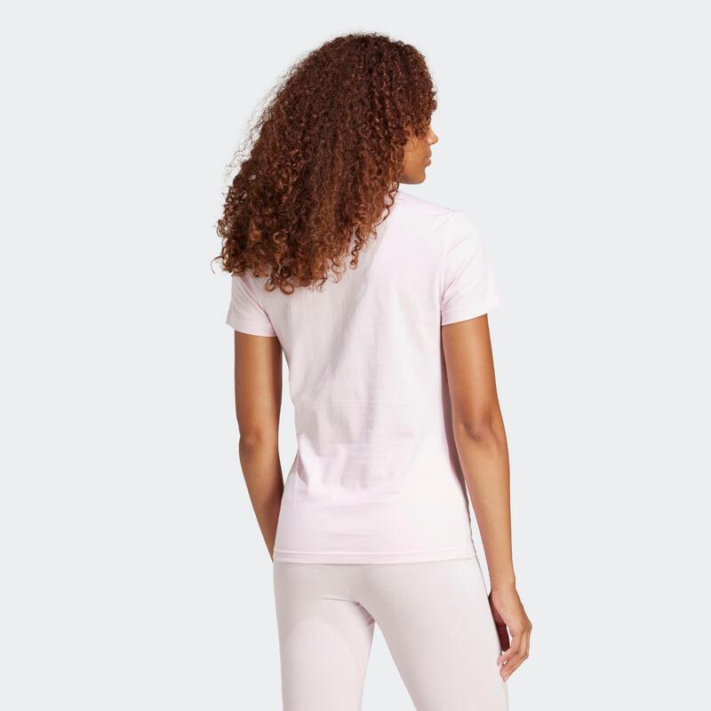 T-shirt imprimé en coton femme, rose