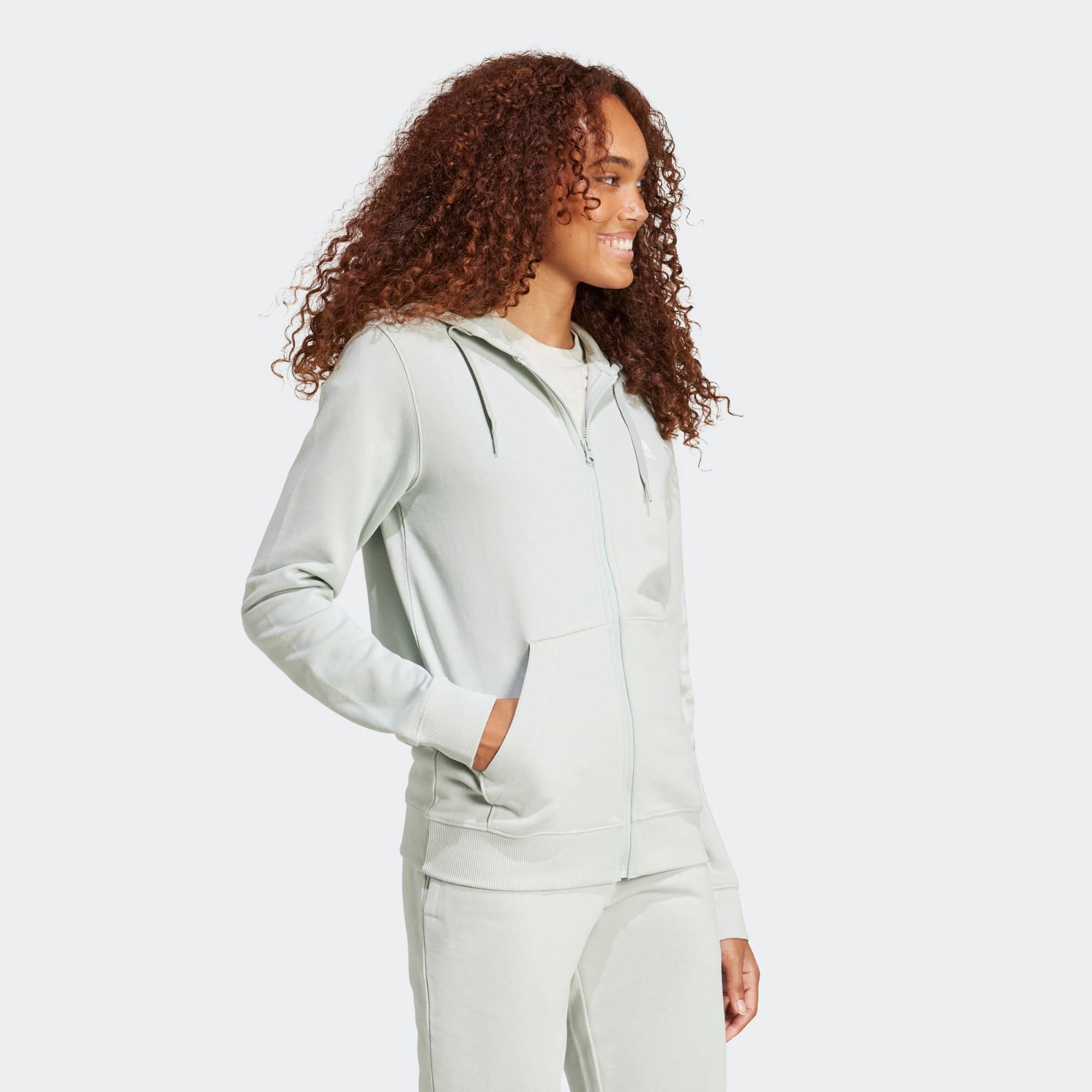 Sweat zippé à capuche fitness femme, gris 2/5