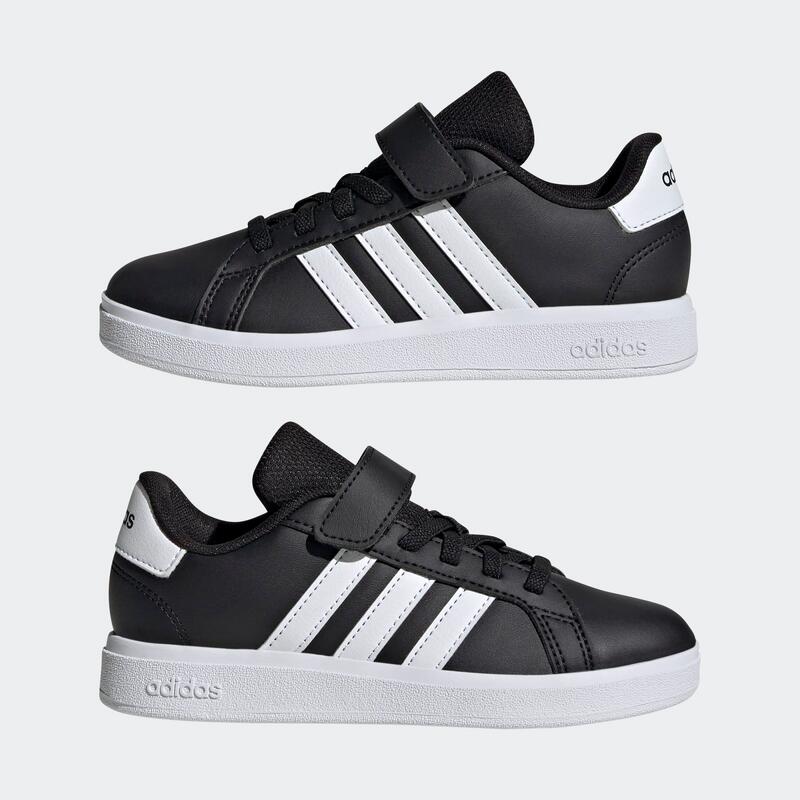 Chaussures Grand Court enfant, noir et blanc