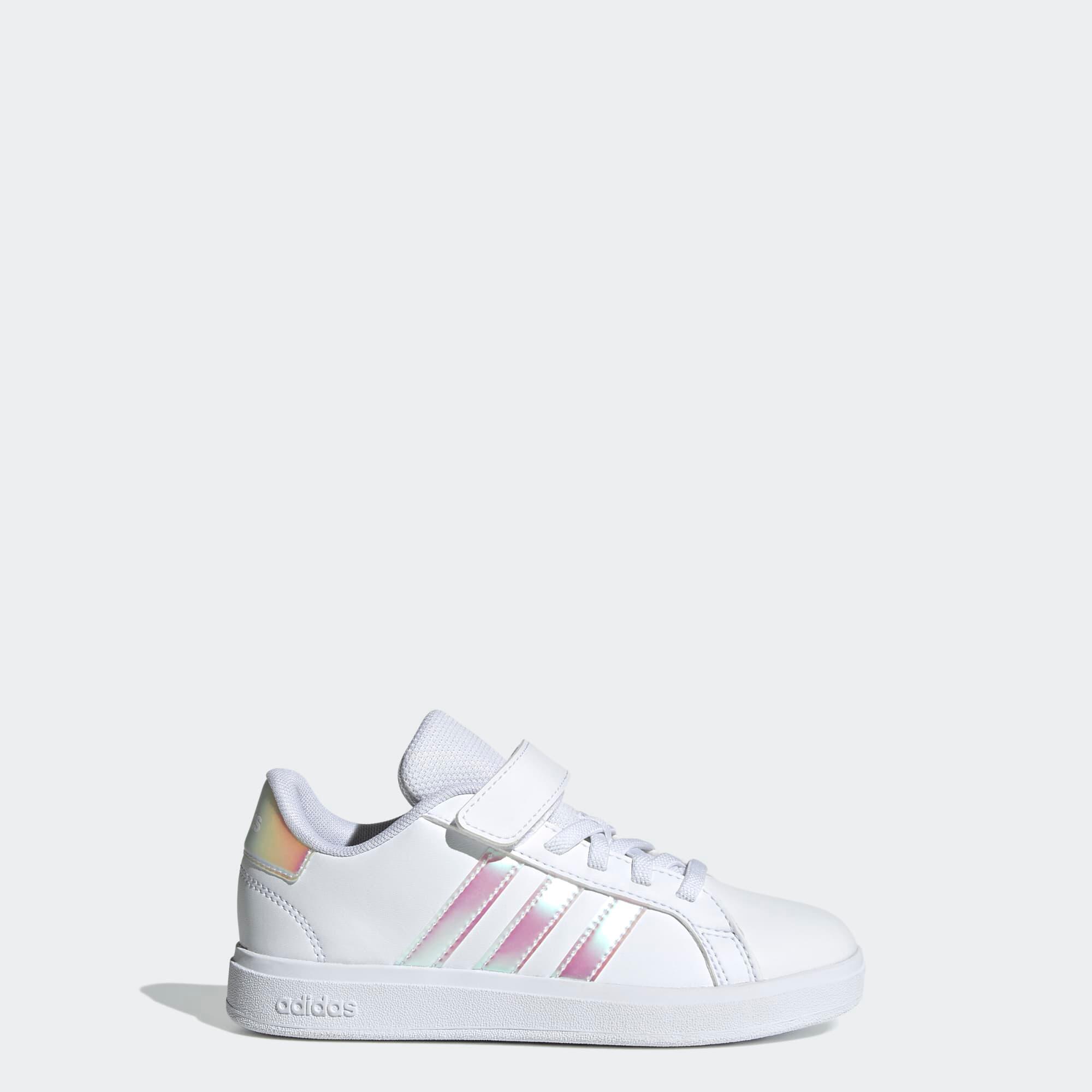 Chaussures Grand Court enfant, blanc et rose 10/12