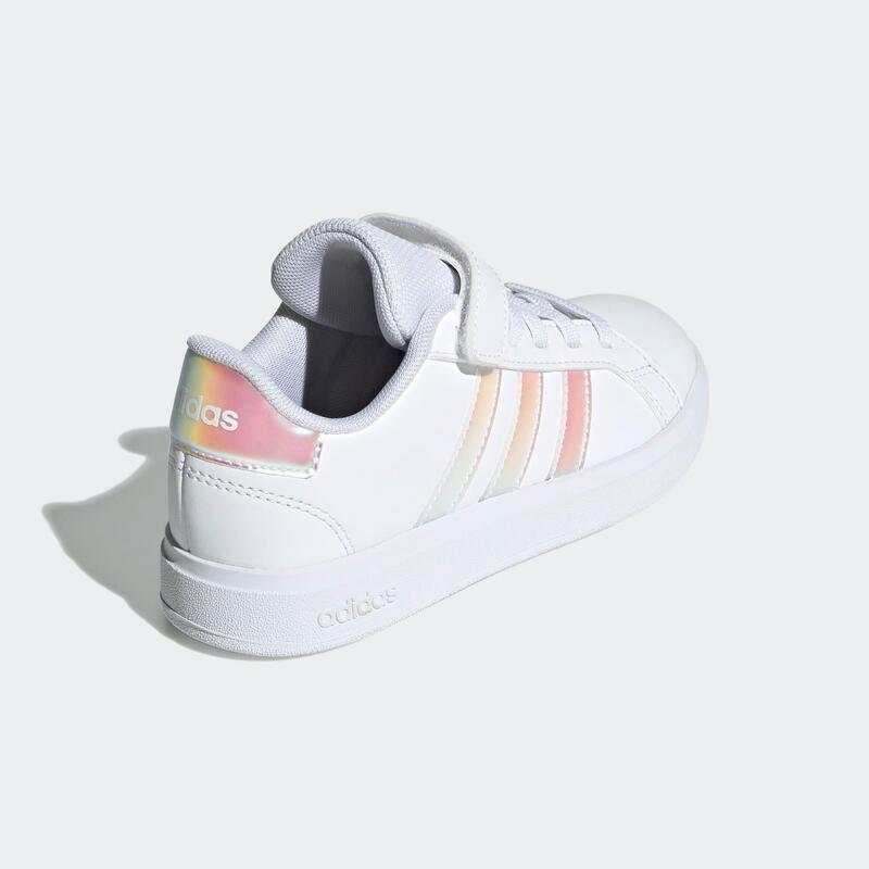 Chaussures Grand Court enfant, blanc et rose