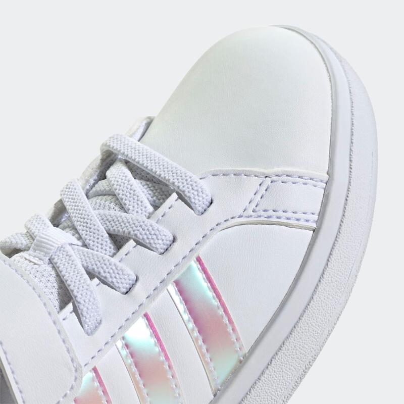 Chaussures Grand Court enfant, blanc et rose