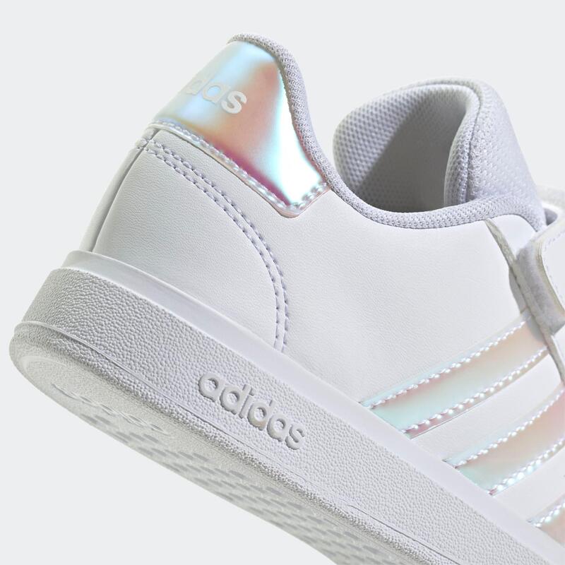 Chaussures Grand Court enfant, blanc et rose