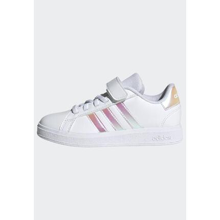 Chaussures Grand Court enfant, blanc et rose