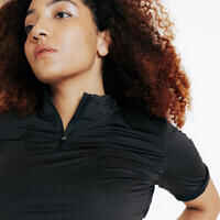 Women's Horse Riding Short-Sleeved Heritage Polo Shirt - Black
