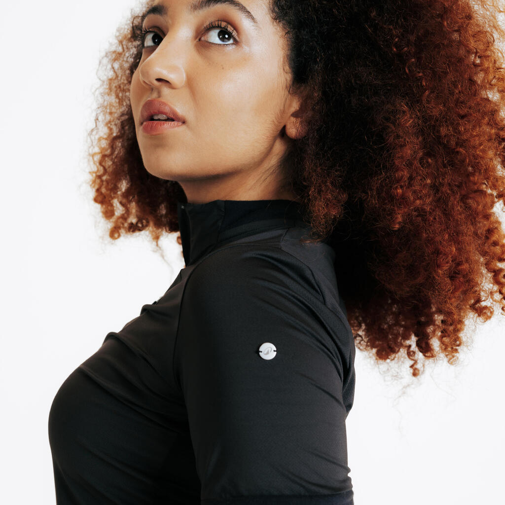 Polo équitation manches courtes Femme - Héritage noir