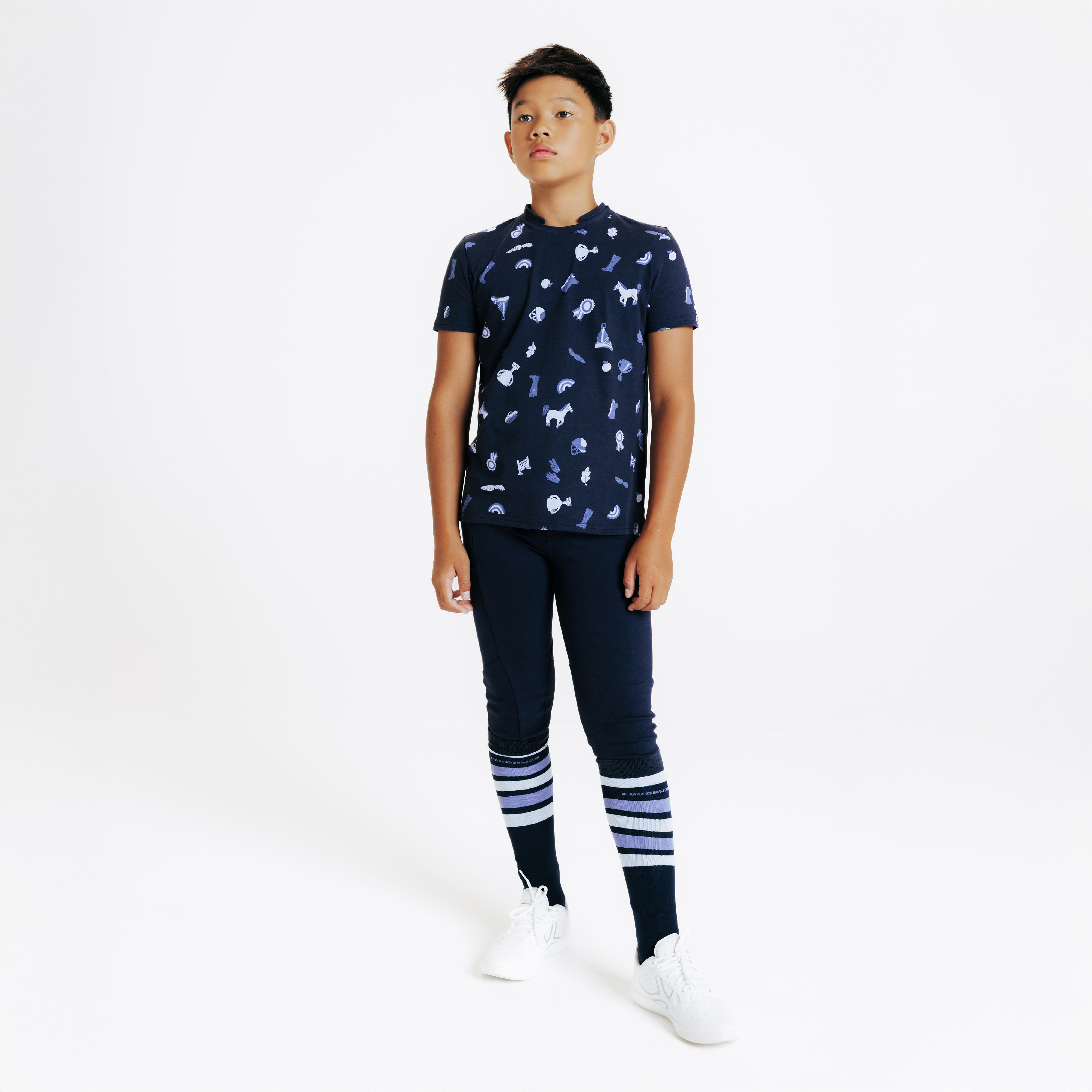 Kids' Horse Riding Short-Sleeved Polo - FOUGANZA