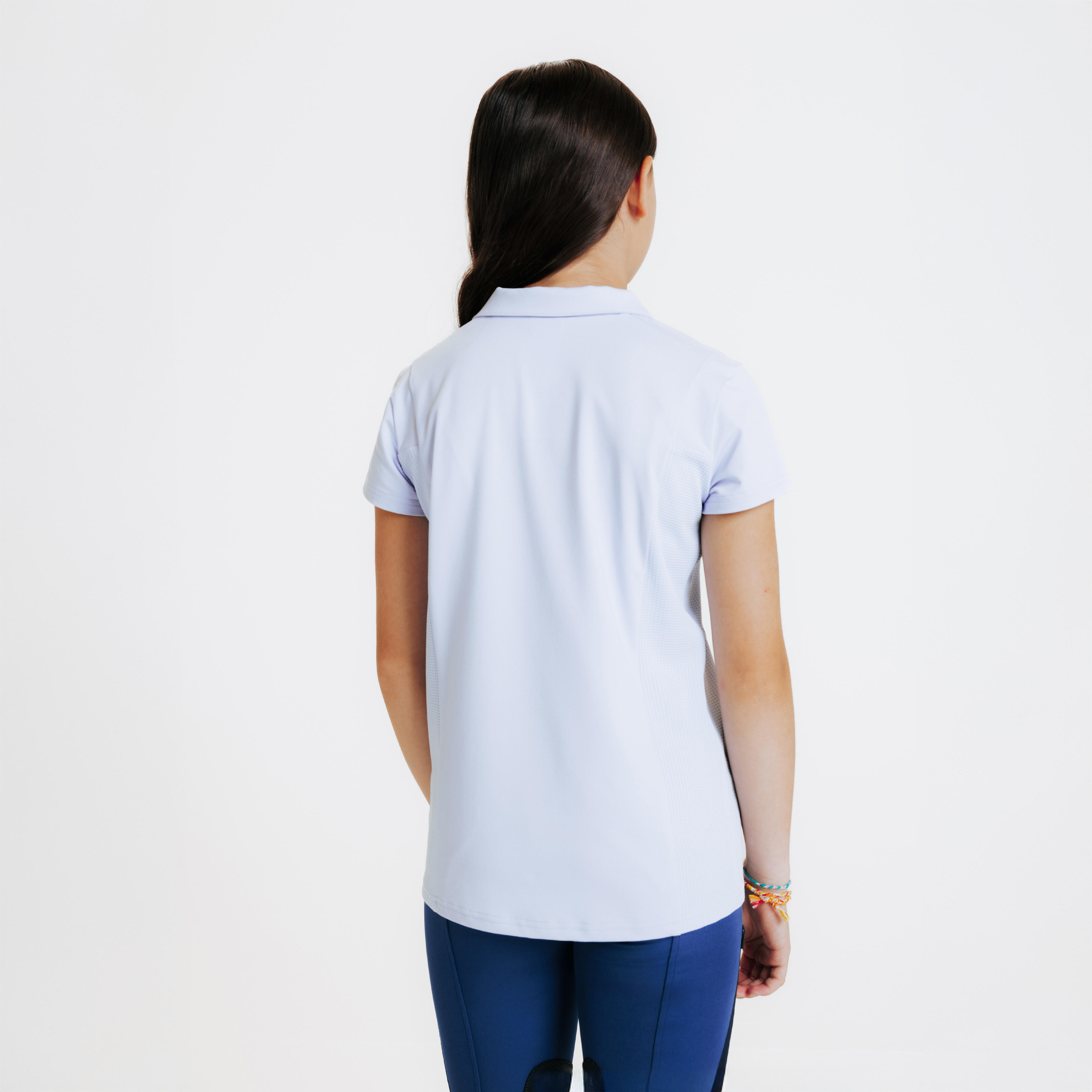 Kids' Short-Sleeved Polo Club - Soft Purple - FOUGANZA