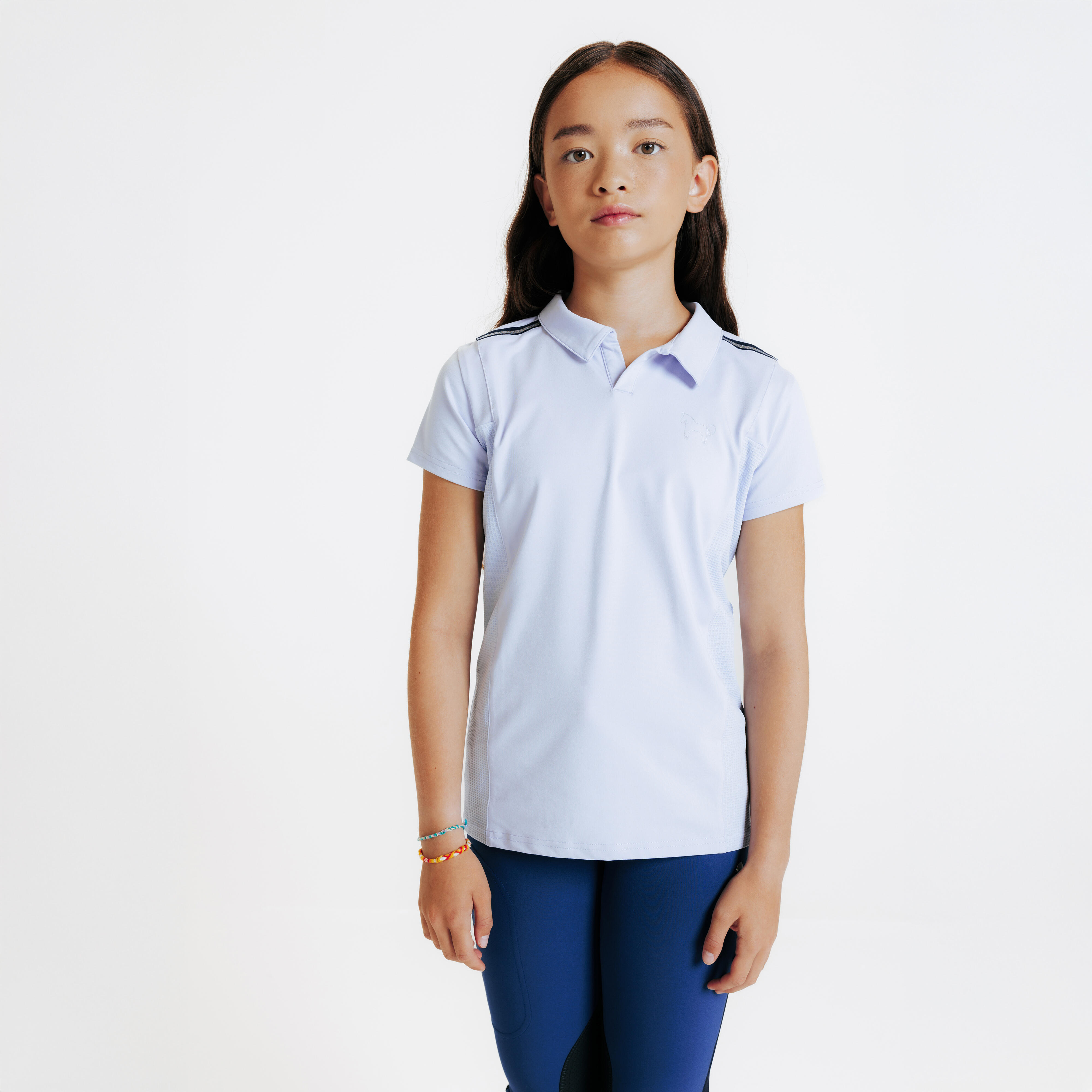 Kids' Short-Sleeved Polo Club - Soft Purple - FOUGANZA
