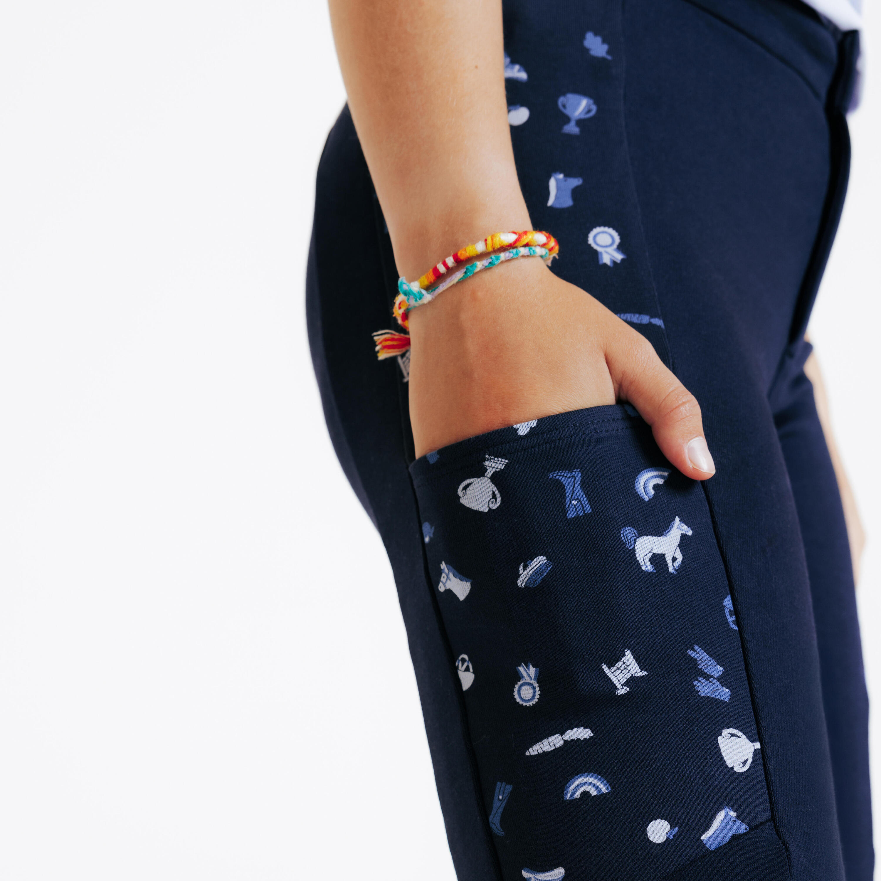 Kids' Horse Riding Jodhpurs Magic - Blue Print 3/6