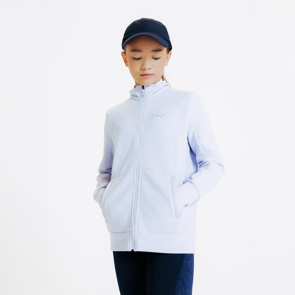 Reit-Sweatjacke 500 Kinder lila