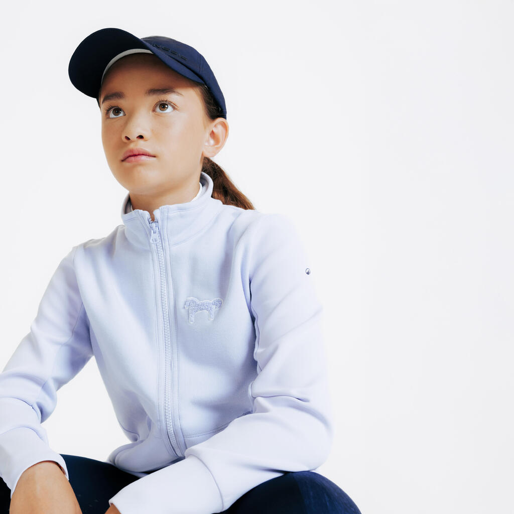 Reit-Sweatjacke 500 Kinder lila